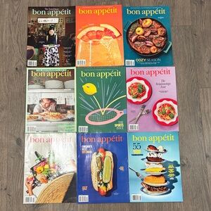 Lot of 9 Bon Appetit magazines - NEVER READ!!   home cooking kitchen dining food